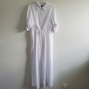 Torrid Button Down Long Tunic Top Size 0 in white